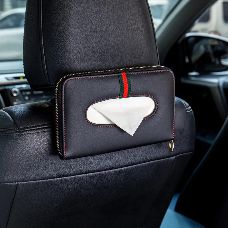 Car sun visor tissue box car paper towel hanging high chair bag quality leather creative | Дом и сад