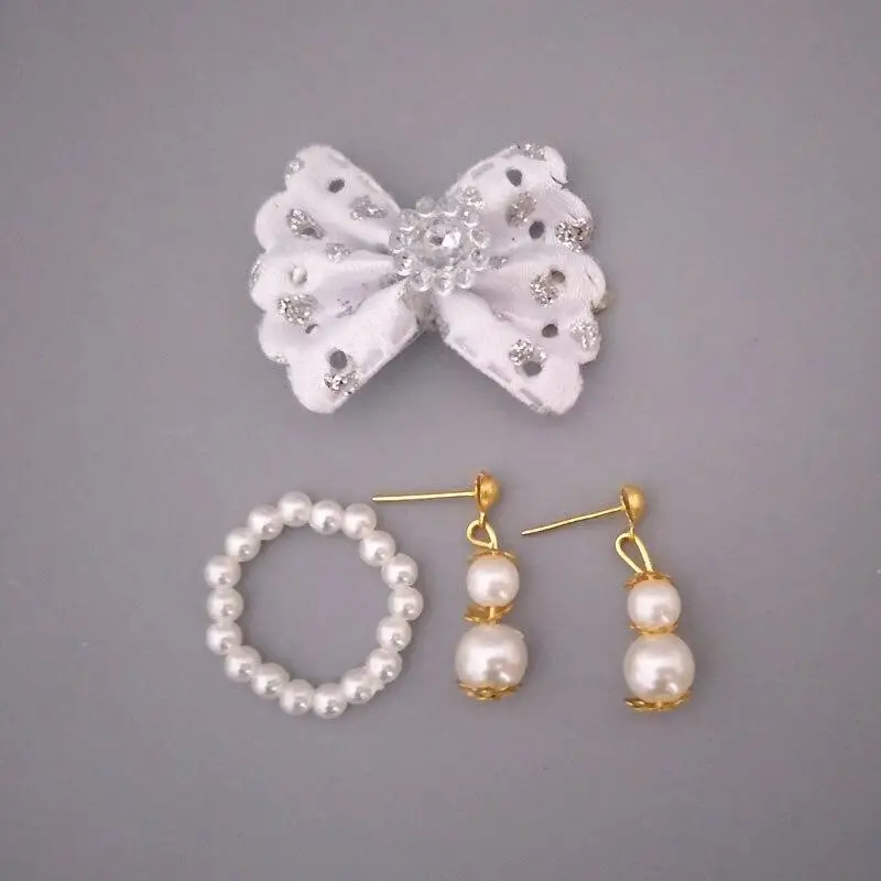 Ожерелье для куклы Барби с имитацией жемчуга модное украшение серьги волос