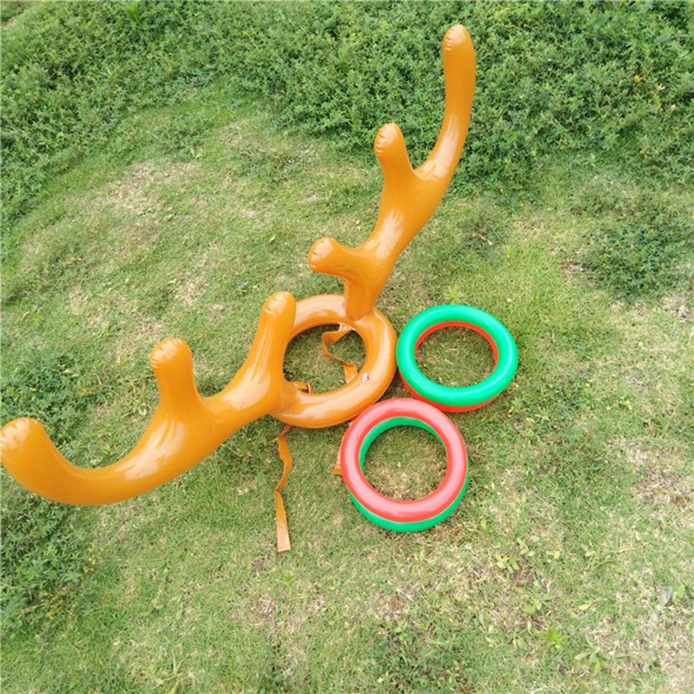 1 Набор надувные рога из ПВХ игрушка в форме Рождества семьи новогодней вечеринки