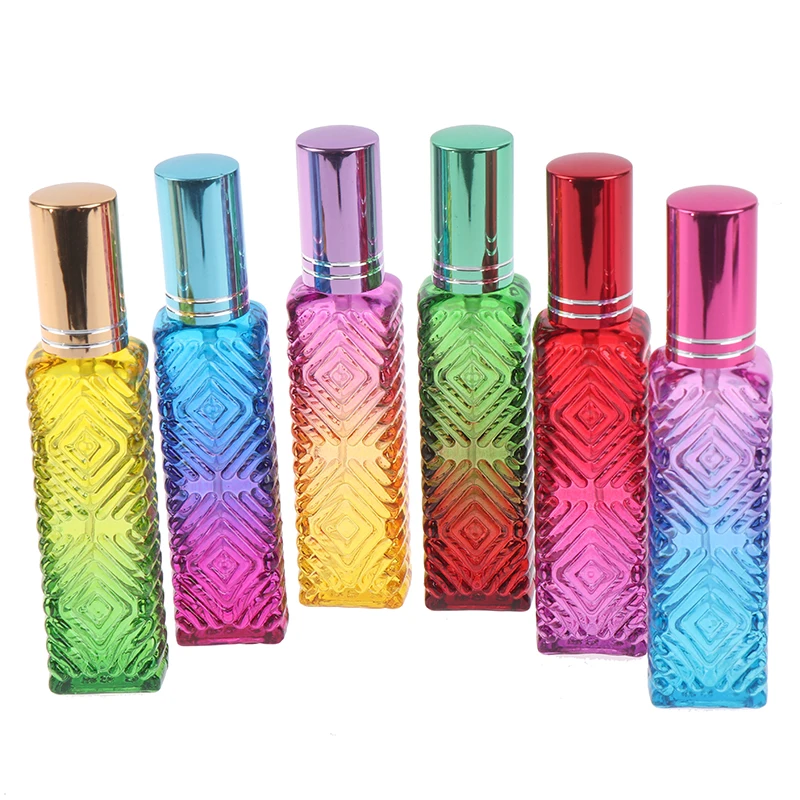 1PCS Square Glass 15ml Colorful Empty Perfume Bottle Mini Fragrance Refillable Vials Cosmetic Packaging Spray | Красота и здоровье
