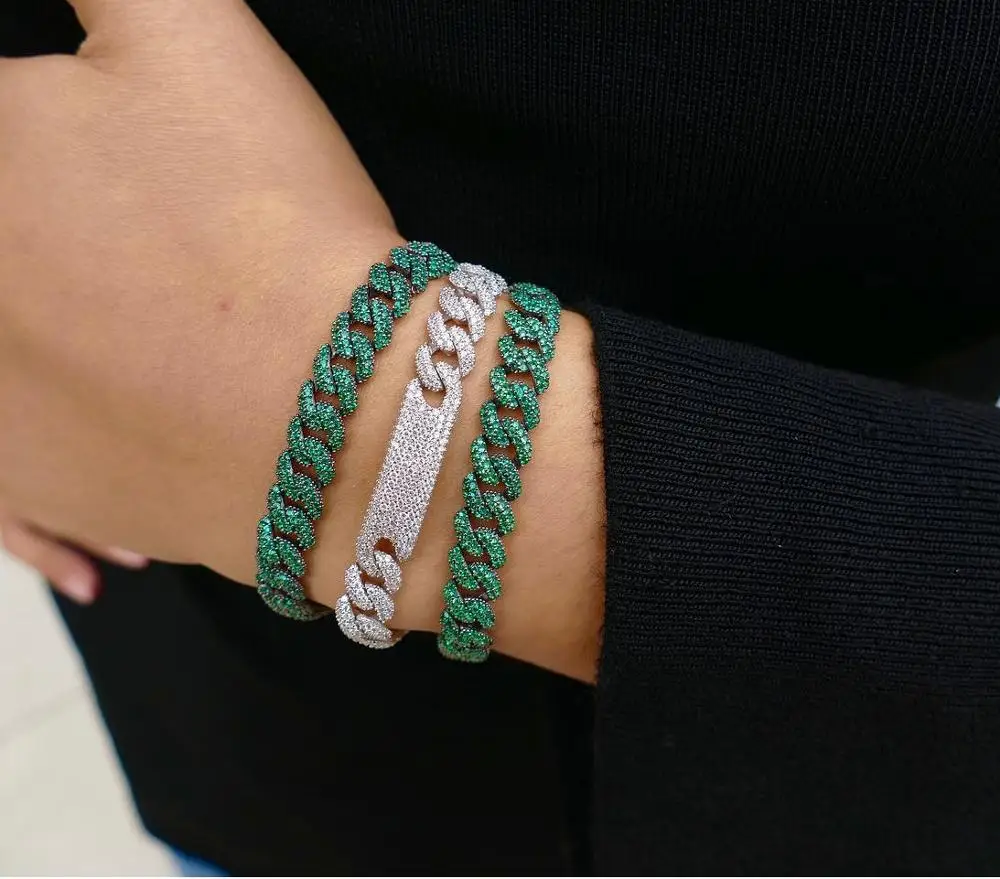2021 высококачественный хип-хоп микро-паве cz Майами кубинская цепочка bar charm