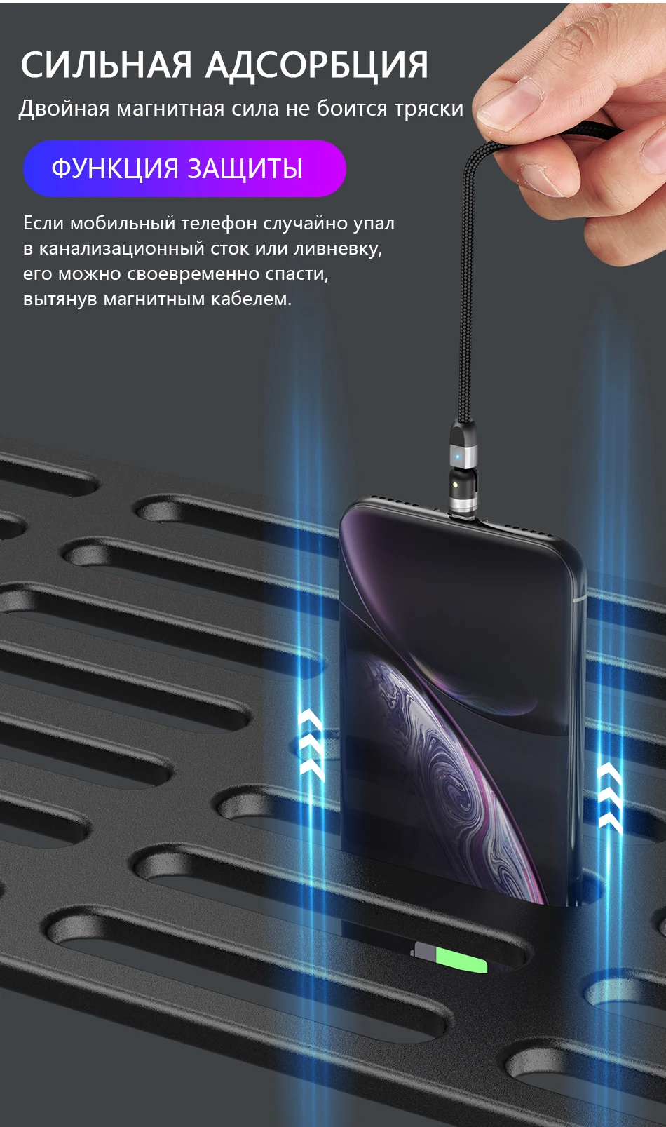 USLION Магнитный кабель usb type C Магнитный зарядный Micro usb кабель для iPhone samsung usb c Быстрая зарядка зарядный провод