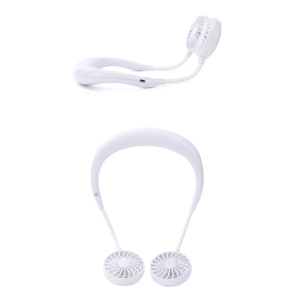 

USB Outdoor Sports Mini Hanging Neck Fan Portable Leafless Small Fan Hanging Neck Lazy Ultra-quiet Electric Fan