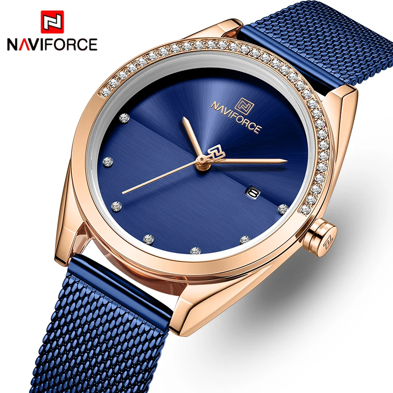Часы наручные NAVIFORCE женские кварцевые брендовые модные водонепроницаемые