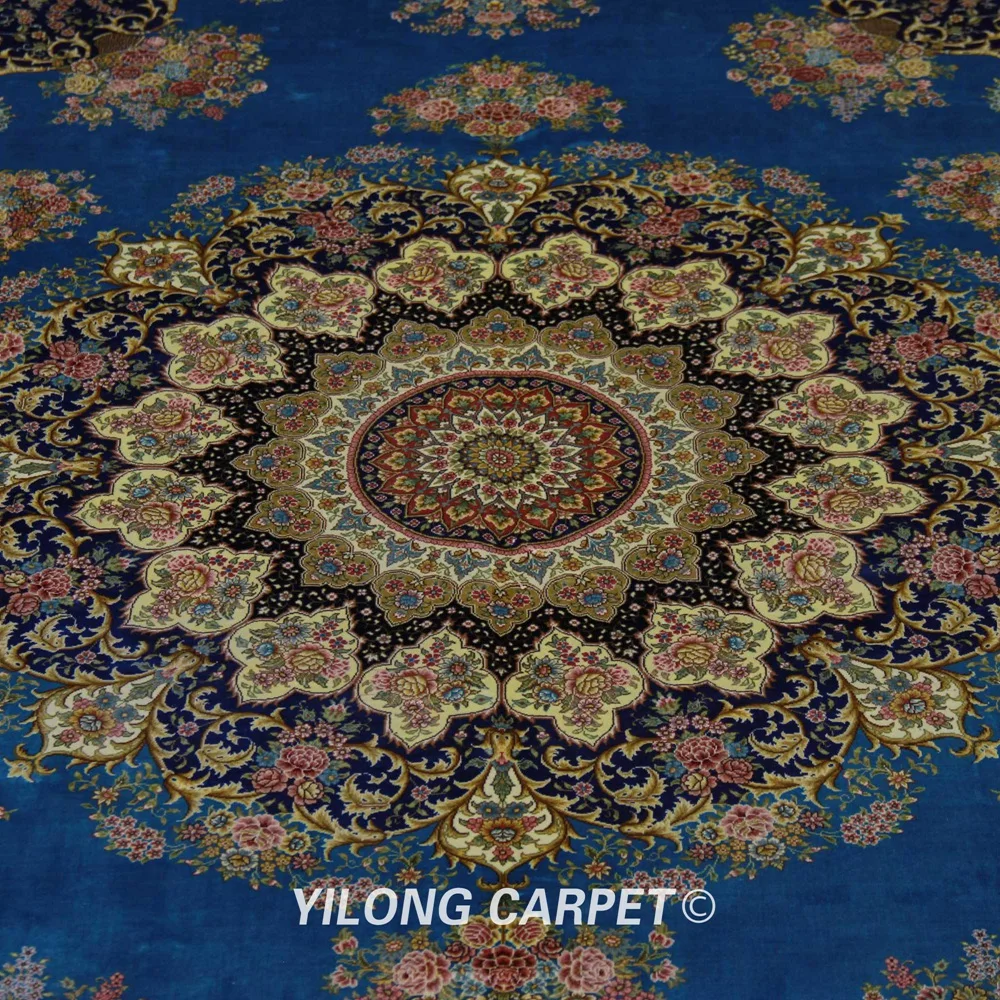YILONG 9'x12' классические украшения для дома и офиса персидский ручной узлом восточные шелковые ковры(ZQG345A