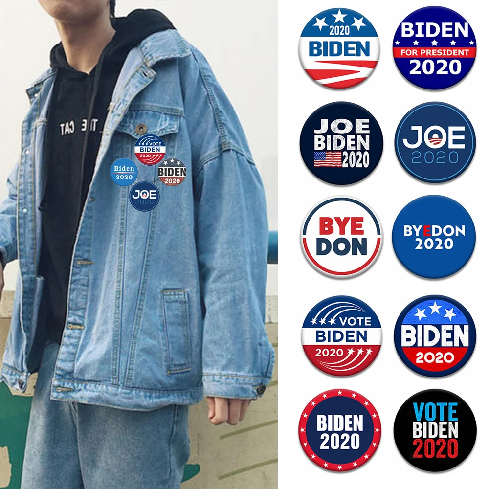 2 шт 2020 Joe Biden брошь значок Pinback кампании Кнопка Pin президент Кампании 1 8 стиль