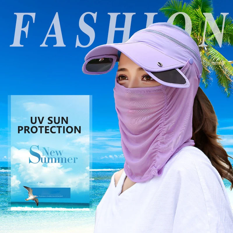 

Summer Hats Face Neck Protection For Women Sun Hat With Breathable Suncreen Outdoor Cycling Hiking Beach Cap Visor Wide Brim