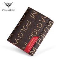 williampolo luxury brand cow leather wallets women short zipper coin purses design clutch wallet female money credit card holder