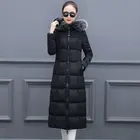 Большие шерстяные пальто с воротником и длинным коленом, утолщенная теплая куртка с хлопковой подкладкой, Женское зимнее платье, chaquetas mujer invierno 2018