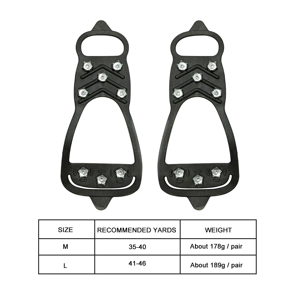 

Ice Spikes Cleats Anti-slip Climbing Crampons Travelling 8 Studs Outdoor Stainless Steel Easy Carrying Portable Parts