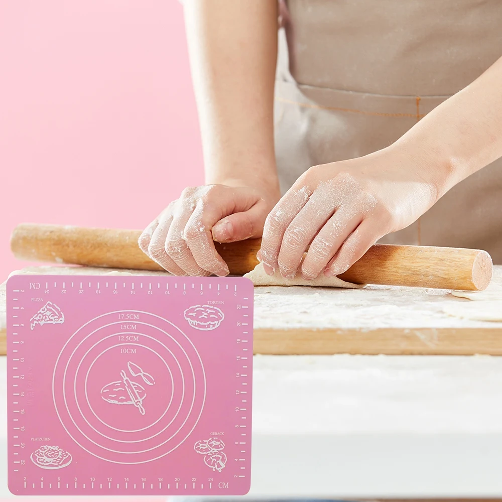 

26 * 29cm Silicone Insulation Pad Printing Scale Pad Insulation Pad Kneading Dough Mat Suitable for Various Foods in Kitchen