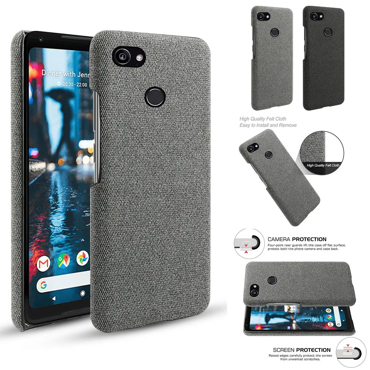 Для Google Pixel 3 3 XL 2 2 XL чехол Ретро тканые ткани против царапин тонкий ПК Жесткий Чехол для Google Pixel 3A 3A XL 4 XL чехол
