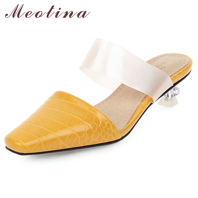 Meotina/женские туфли лодочки на высоком каблуке прозрачные необычном модные с