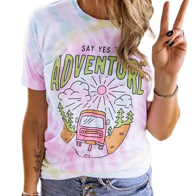 

Women's Short-Sleeved T-Shirt Summer 2021 New Item Round Neck Pullover Printed Casual Cartoon Street Top