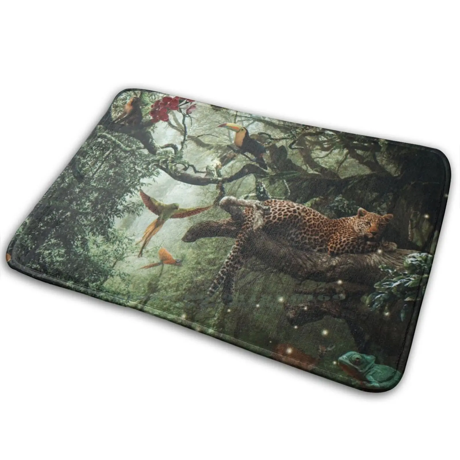 Леопардовый коврик под дождевой лес ковер нескользящий для входной двери в