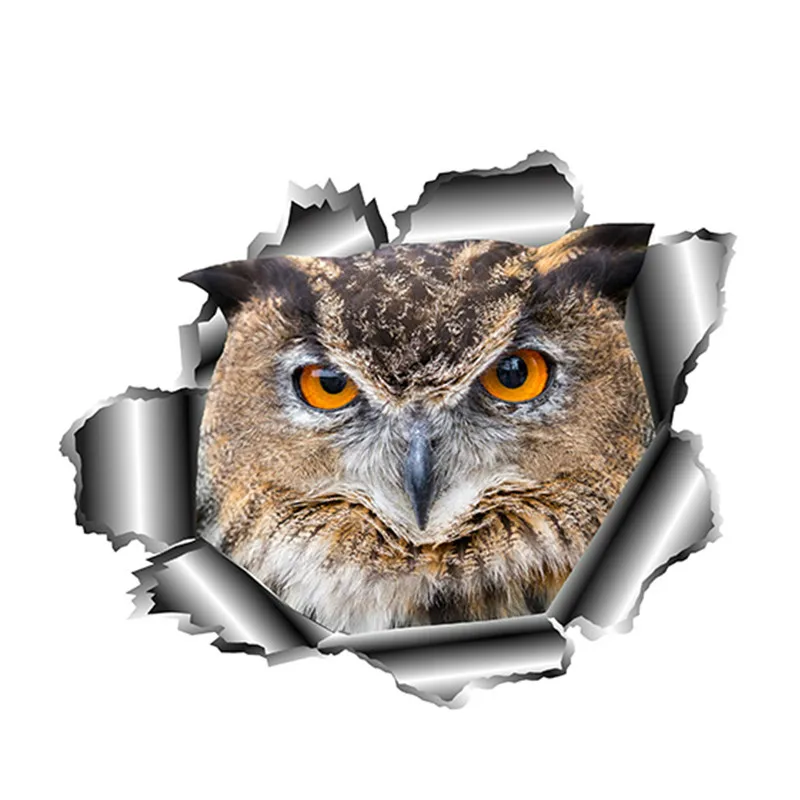 

Car Sticker 3D Owl Torn Metal Full Color Vinyl Decals Waterproof Automobiles Motorcycles Styling KK 13cm*11cm