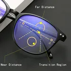 Мультифокальные очки для чтения, для мужчин и женщин, большие, с защитой от синего света, 2021, для дальнозоркости от + 1,0 до + 4,0