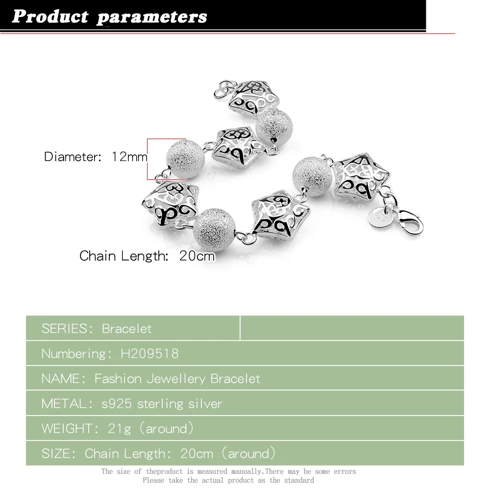 Женский широкий браслет из серебра 925 пробы с полыми шариками 12 мм | Украшения и