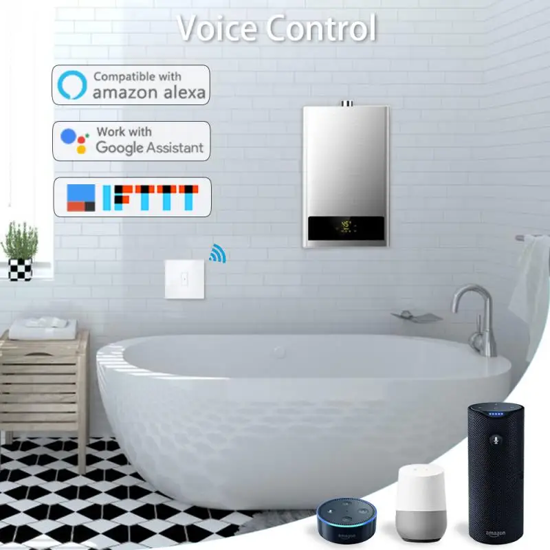 

Tuya Smart Life WiFi Water Heater Switch EU US 4400W, App Timer Schedule ON OFF, Voice Control Google Home Alexa Dropship