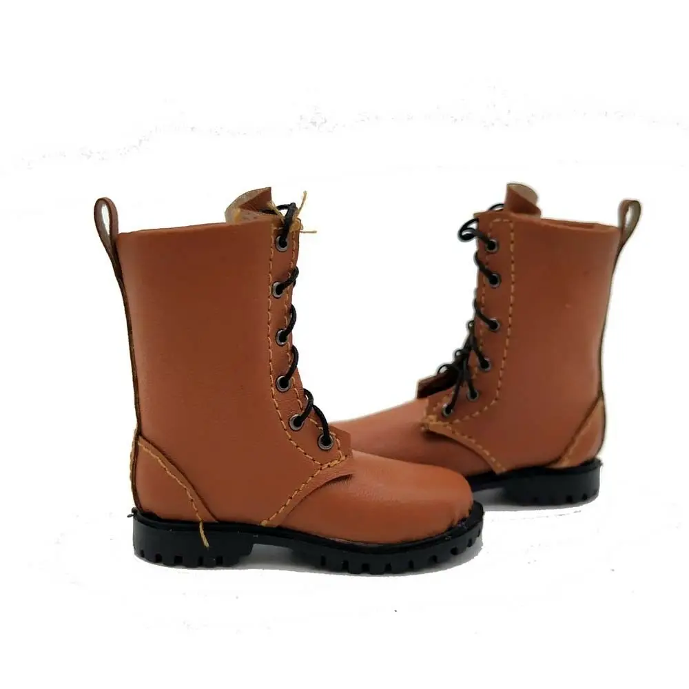 Коричневый 1:6 обувь в масштабе модель ручной работы кожаные ботинки стиле