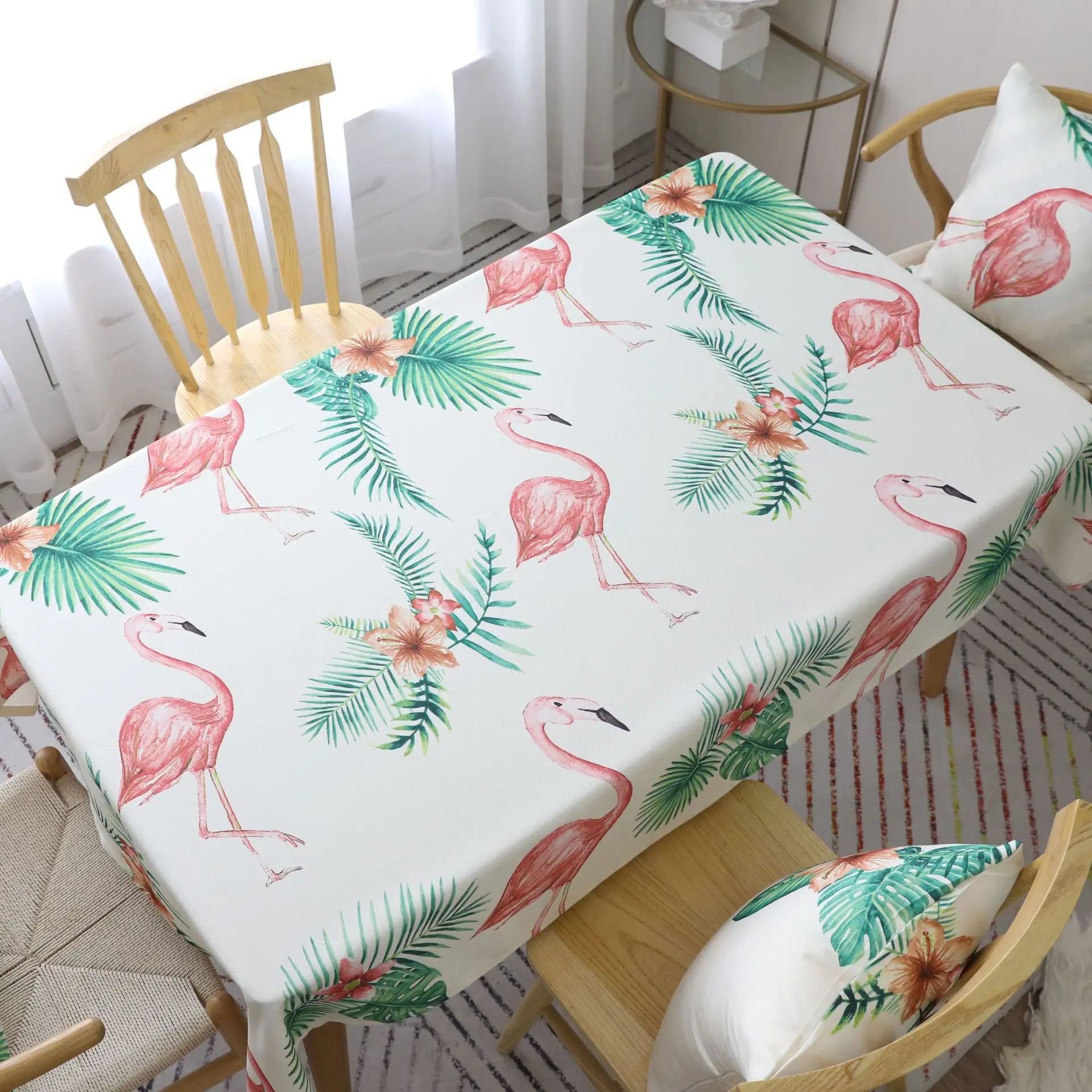 

Nordic Pink Flamenco Table Cloth Hot Coffee Tables Tablecloth Rectangular Table Thick Cover Cloth Room Decoration Aesthetic