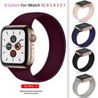 Ремешок для наручных часов, эластичный, для Apple Watch band 6, SE, 5, 4, 40 мм, 44 мм, силиконовый, для iWatch band series 3, 38 мм, 42 мм