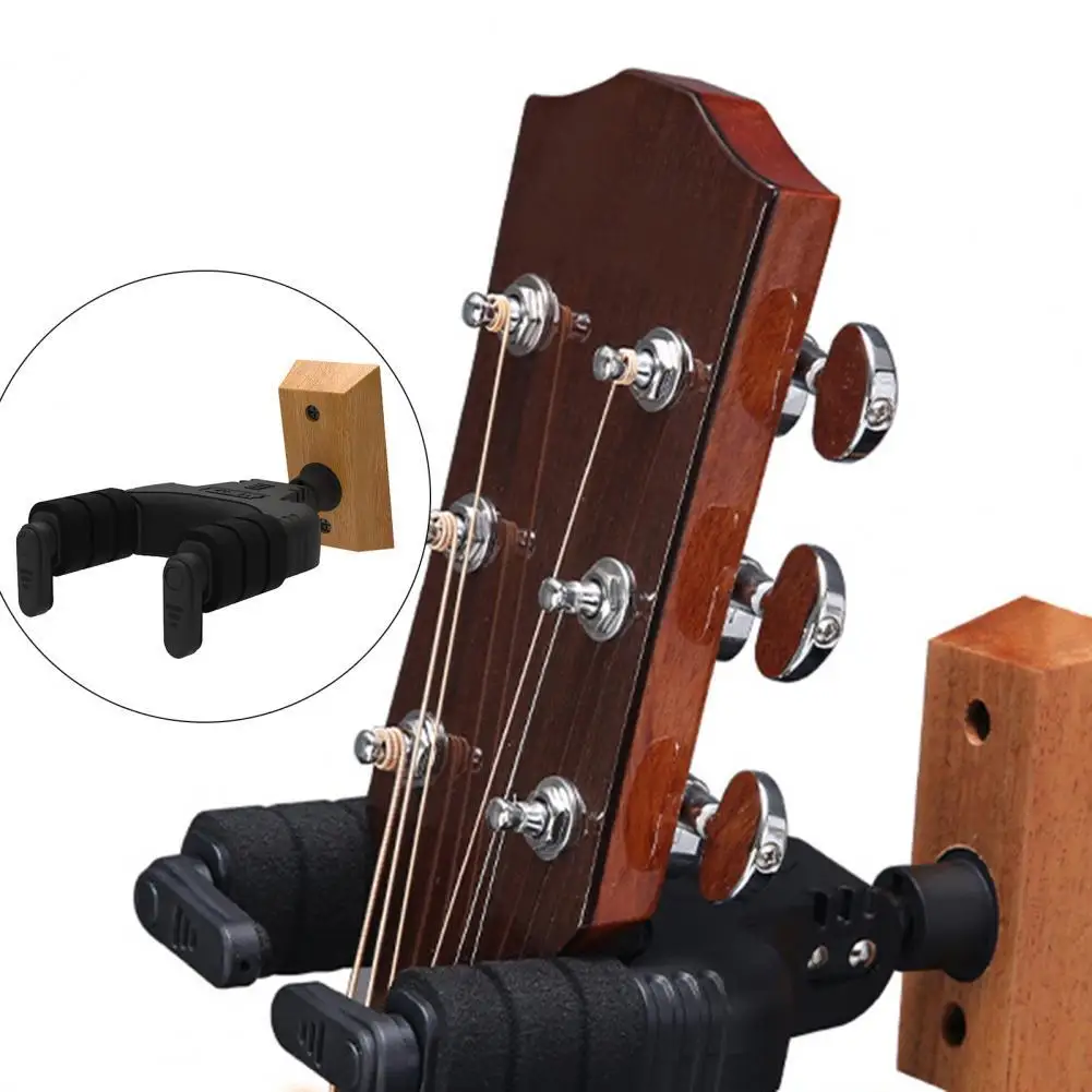 

50% Discounts Hot! Guitar Display 45 Degree Rotation Automatically Lock Black Portable Guitar Hanger Hook Holder for Ukulele