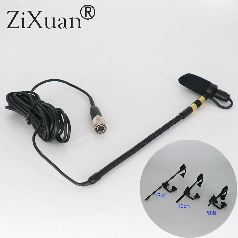 Saxophone Violin Trumpet Instrument Big Musical Condenser Microphone 4Pin Connector For Audio Technica Wireless System