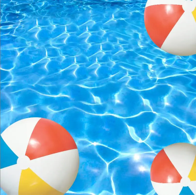 

Виниловый фон для студийной фотосъемки с изображением бассейна воды волн шаров сада на заказ 240 см x 240 см