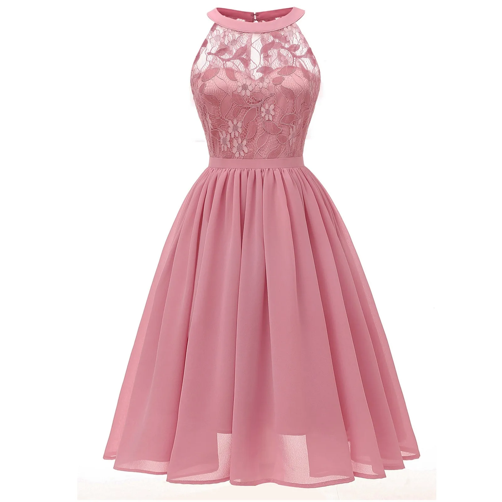 Dresses For Women Vintage Princess Floral Lace Cocktail Neckline Party Aline Swing Dress Elegant Clothes Plus Size |