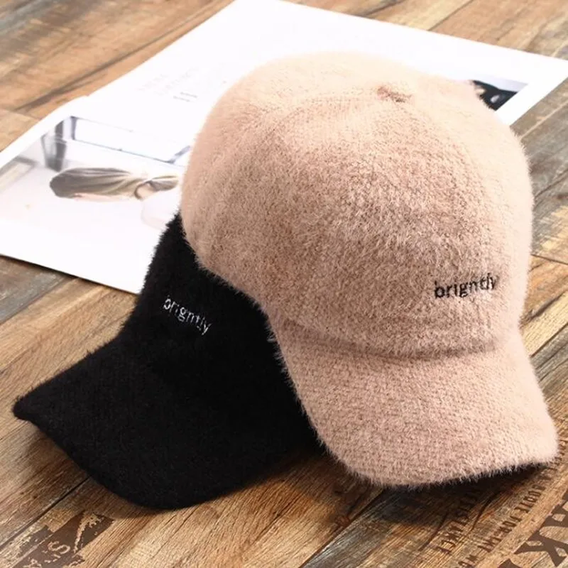 SILOQIN Trend Letter Embroidery Baseball Cap For Women's Autumn Winter Thick Thermal Snapback Caps Fashion Students Tide Hat New