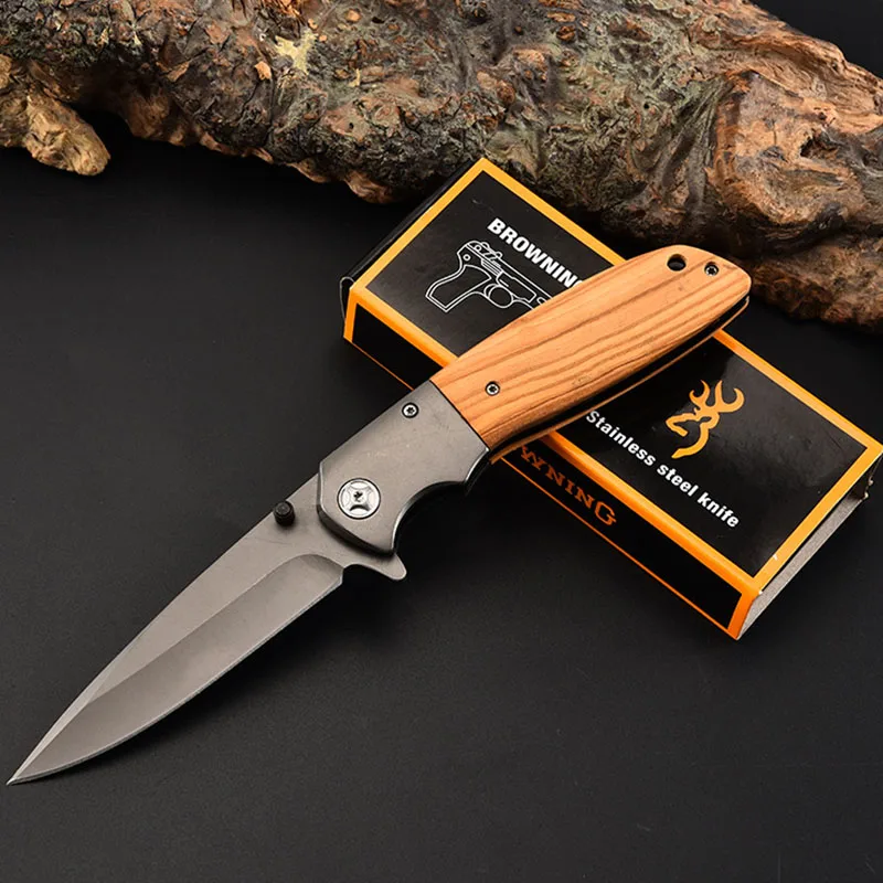 

22CM New Titanium Coated Folding Knife 57HRC Camping Outdoor Survival Hunting Knife Multifunctional Portable Knifes