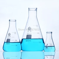 2pcslot 50ml to 2000ml erlenmeyer borosilicate glass flask wide neck conical triangular flask for lab chemical equipment