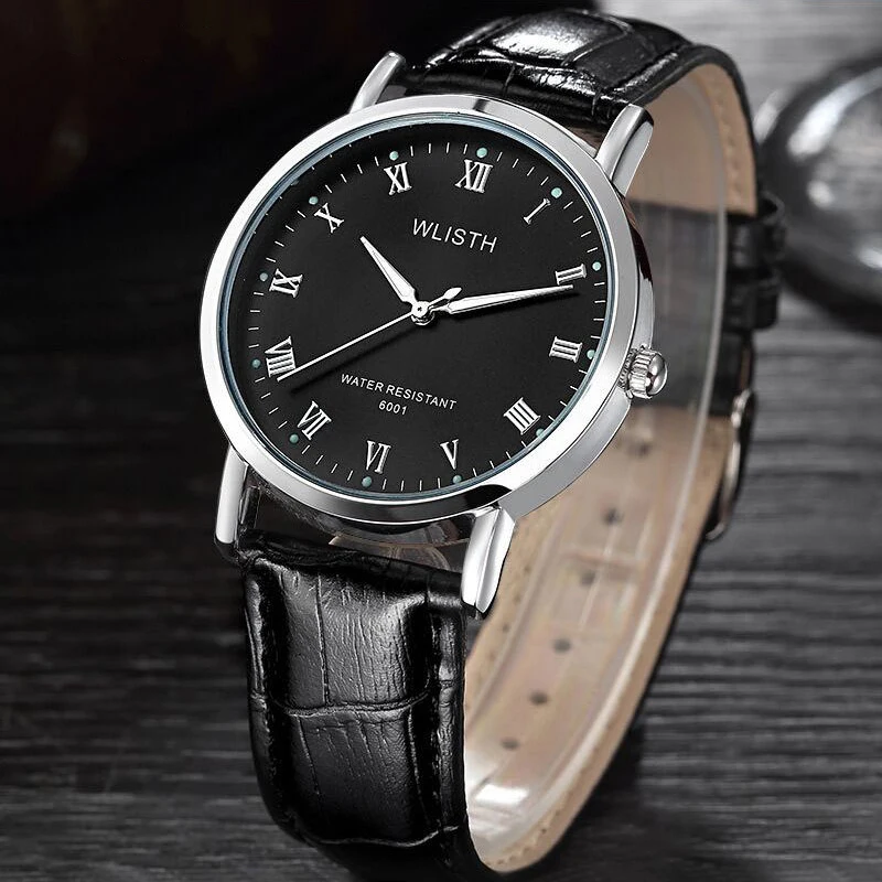 Мужские часы Топ люксовый бренд кварцевые Простой ремень светящийся