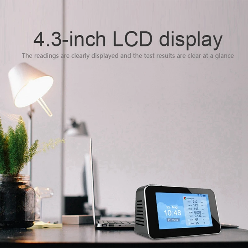 

1 Pcs Digital Breath Alcohol-Tester with 5 Mouthpieces & 1 Set Air Quality Monitor TVOC CO2 Sensor Formaldehyde Meter