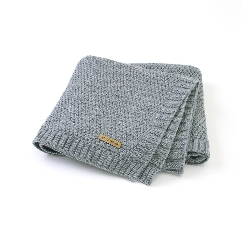 Детское Хлопковое одеяло однотонное трикотажное покрывало для новорожденных