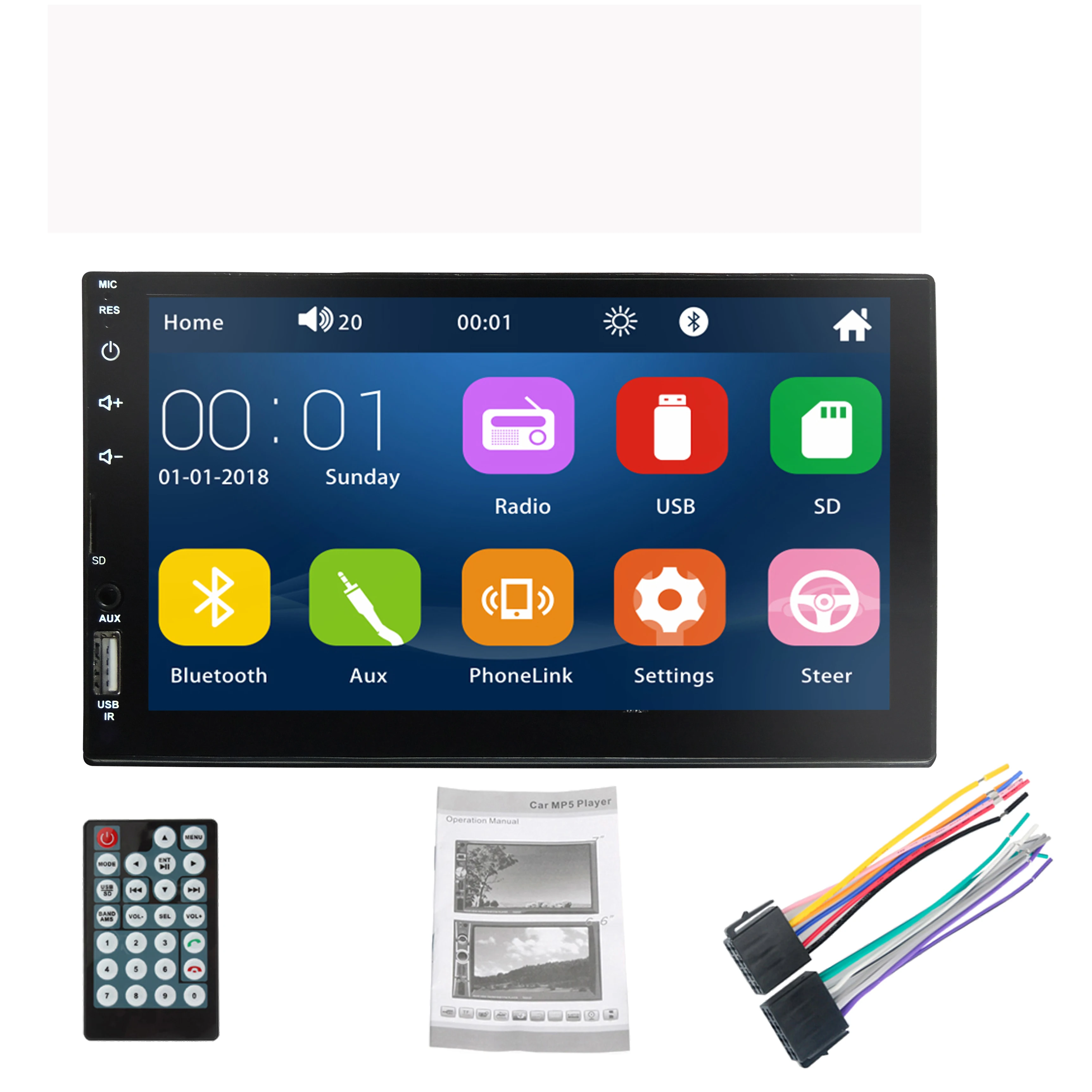 Автомагнитола 2 din 7 дюймовый сенсорный экран USB Android Mirror Link BT электроника MP5