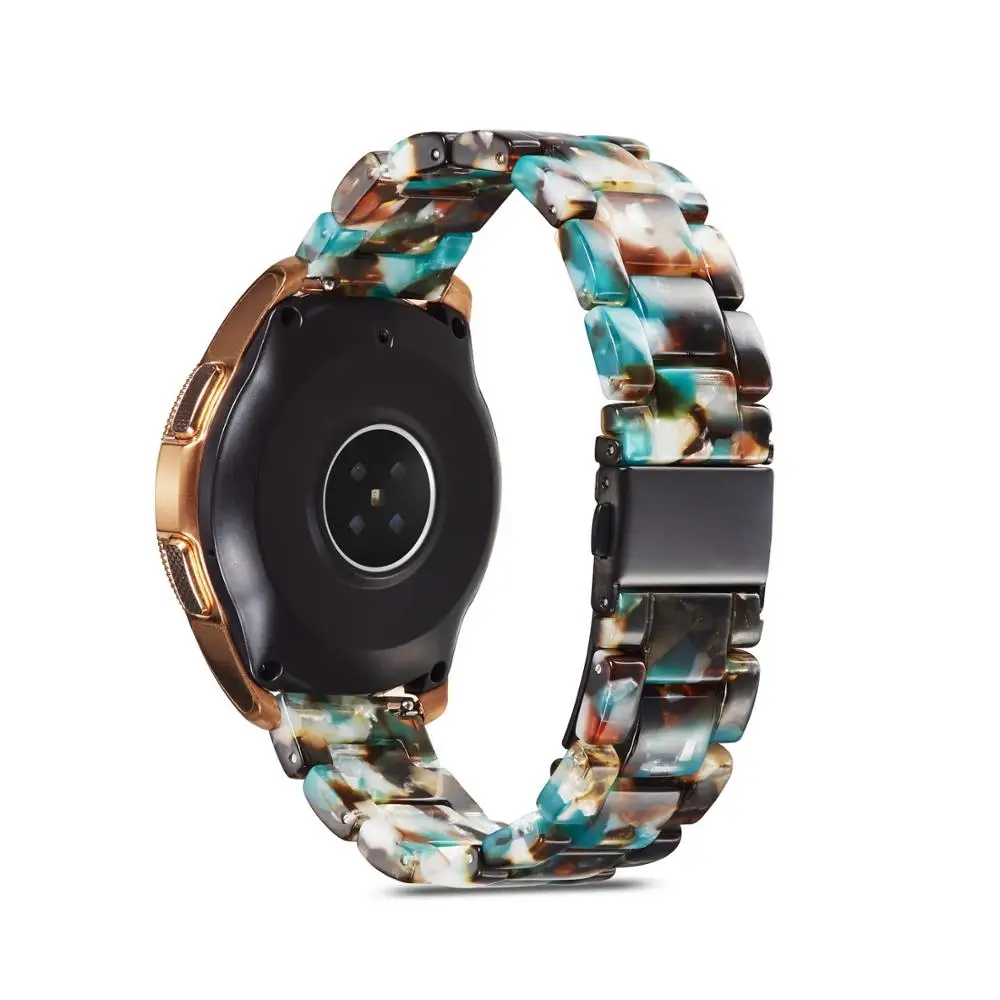 blue brown 20 мм 22 мм ремешок для часов из смолы для samsung galaxy gear s3 ремешок из нержавеющей стали Пряжка galaxy 46 мм huawei gt ремешок для часов - Цвет ремешка: blue brown