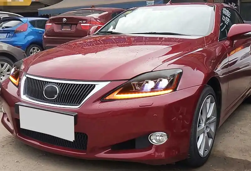 Светодиодный налобный фонарь для Lexus IS250 IS300 IS350 2006 до 2012 года полный светодиодный налобный фонарь модифицированный в сборе черный цвет