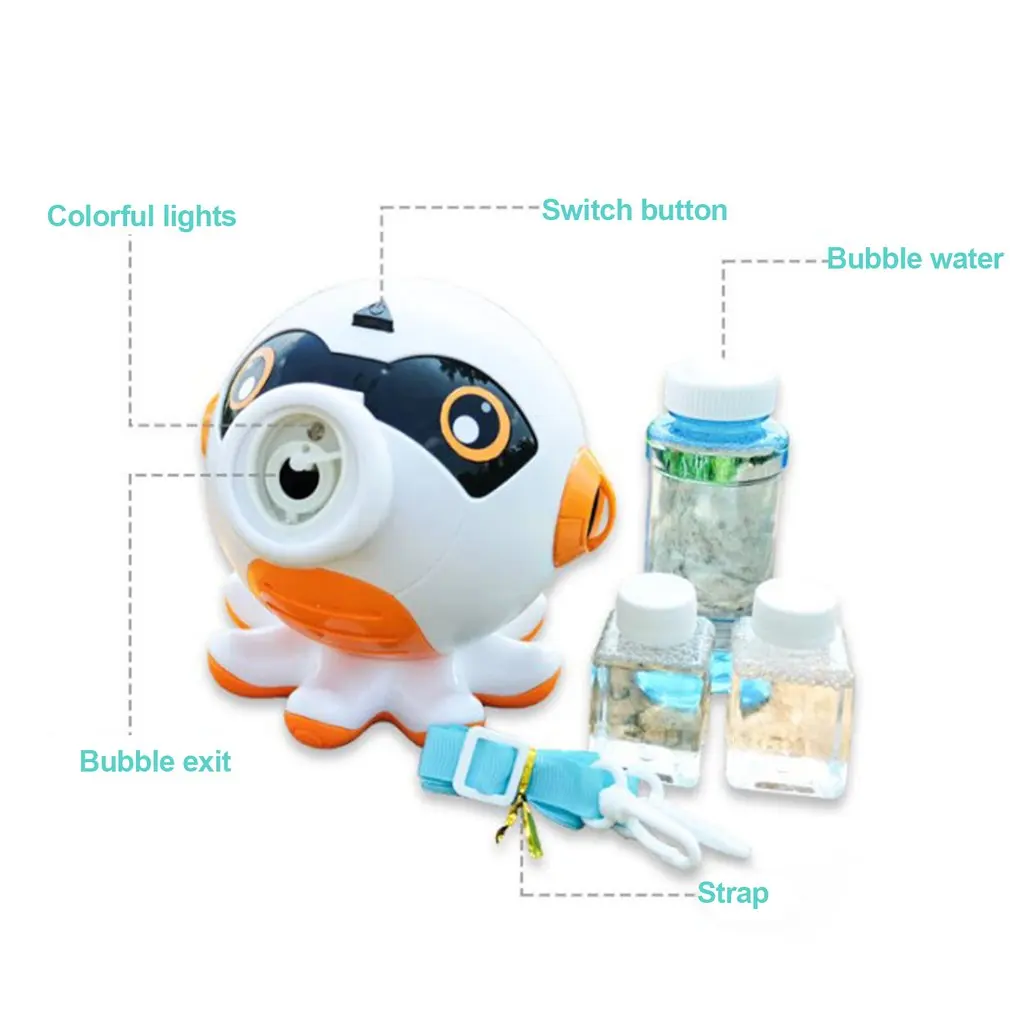 M&aacute;quina de burbujas autom&aacute;tica para ni&ntilde;os, m&aacute;quina de burbujas de dibujos animados para exteriores con m&uacute;sica y luz, regalos para ni&ntilde;os-0