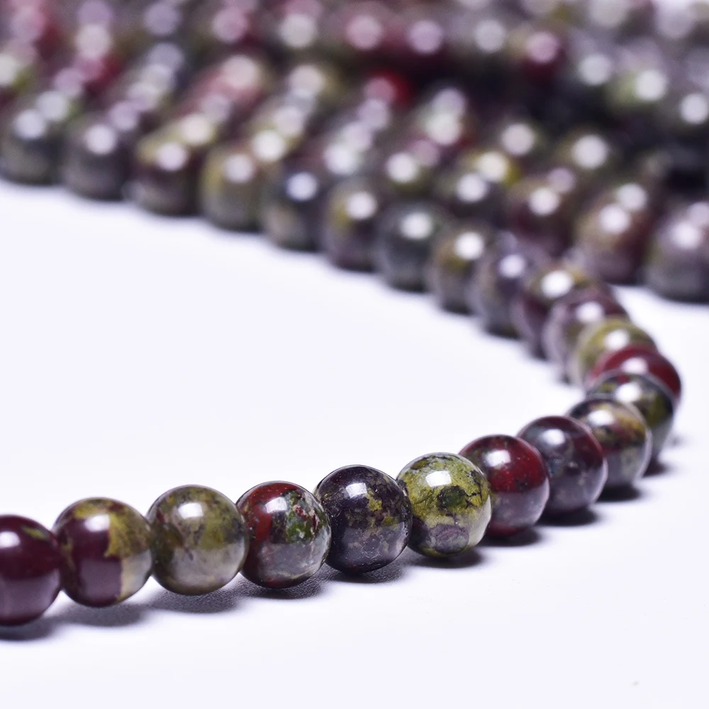 Круглые бусины Asingeloo из натурального дракона и крови женское ожерелье браслет