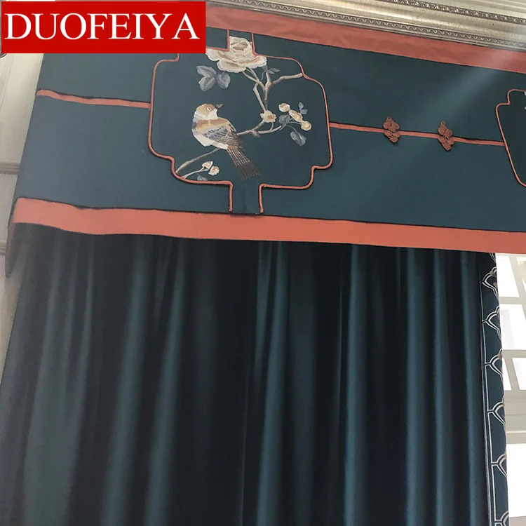 Новые высокоточные шторы в китайском стиле с цветочной вышивкой и птицами для