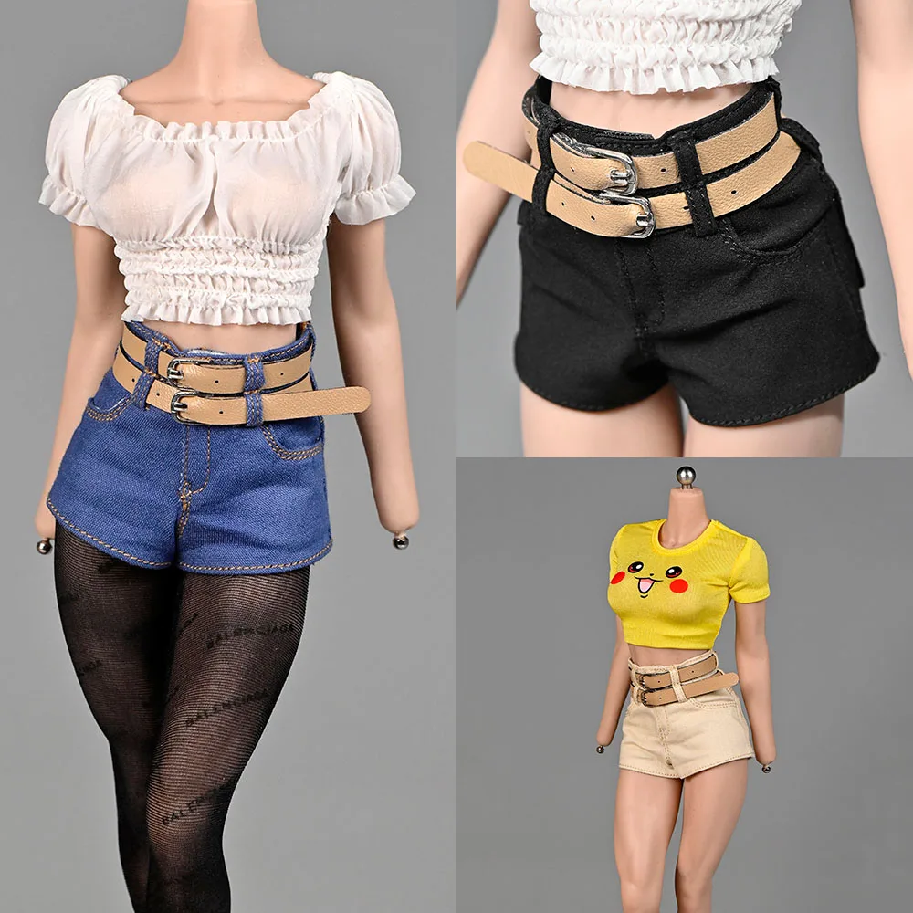 

1/6 Scale Female Soldier Double-layer High-waist Hot Pants Shorts Model for 12" Action Figure Body Accessories DIY