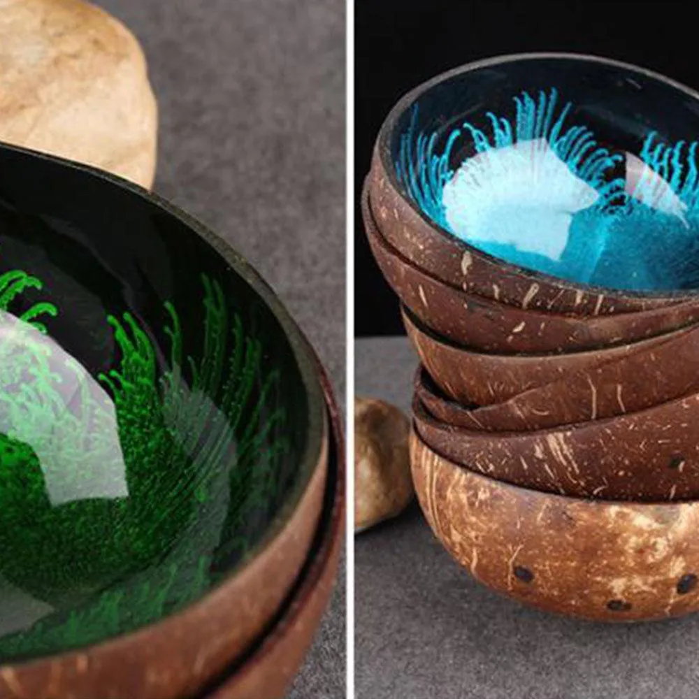 Натуральный кокосовый орех ключ конфетный суп салат миска для лапши стол