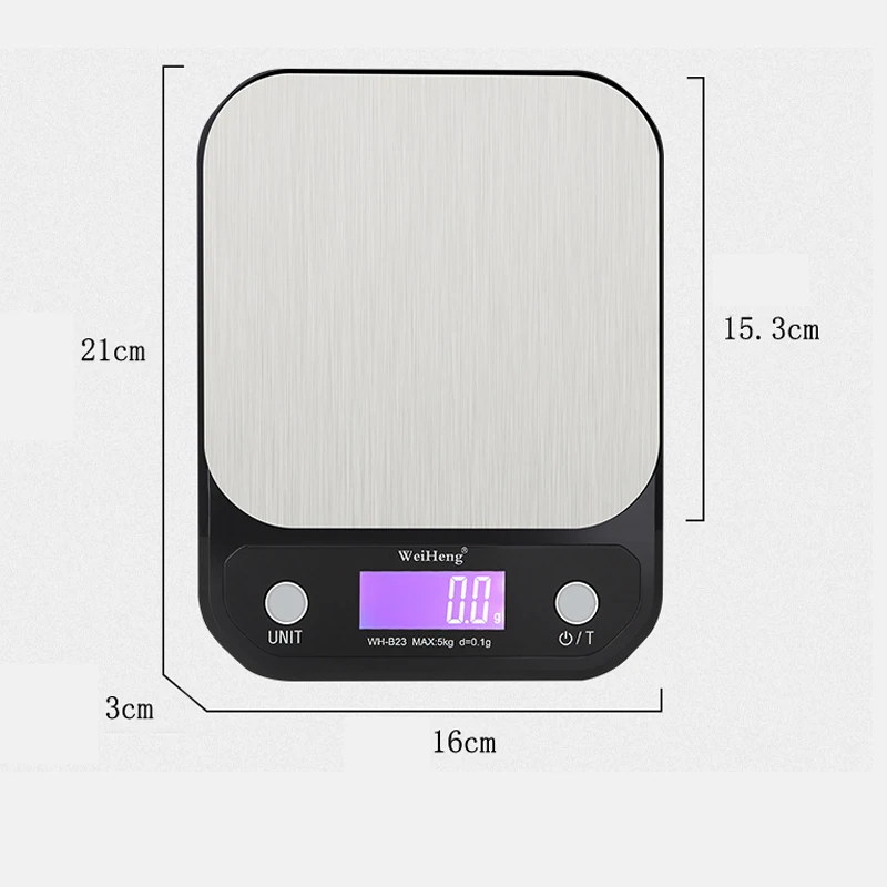 

1PCs Slim LCD Digital Electronic Weighing Scale Stainless Steel ABS Food High Accuracy Household Kitchen Scale 10kg/3kg/5kg