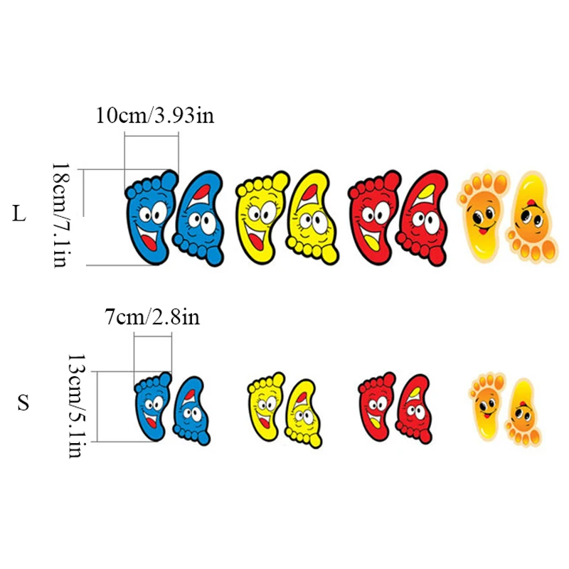 1 пара наклейки следов ног мультфильм милая форма Детская лестница детский сад