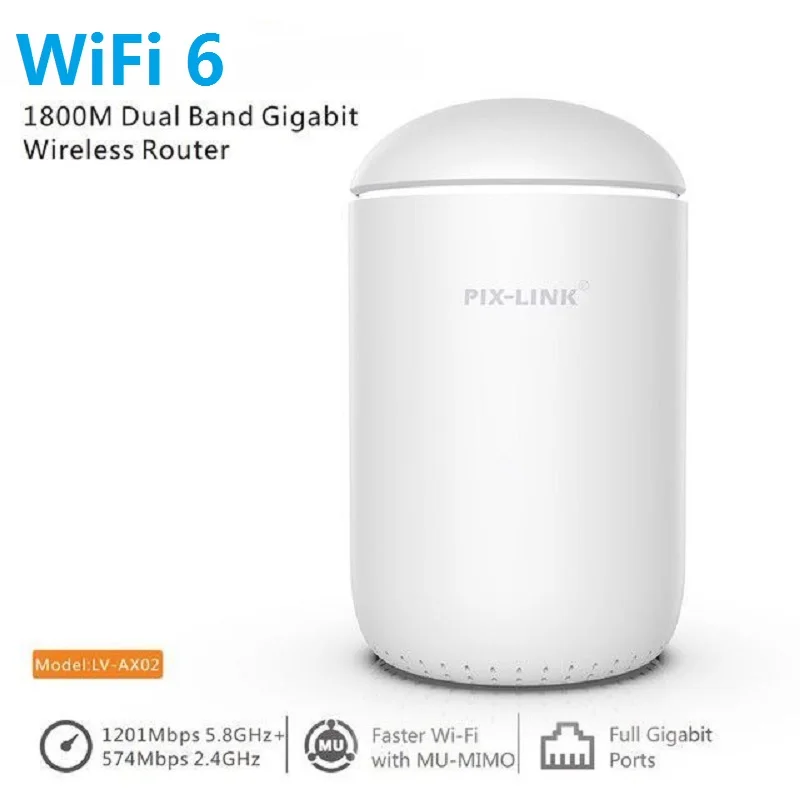 

WiFi 6 Base MU-MIMO Router Home Mesh System Dual Band Wireless 2.4G / 5G 1800Mbps Gigabit Interface Long Range Signal Amplifier