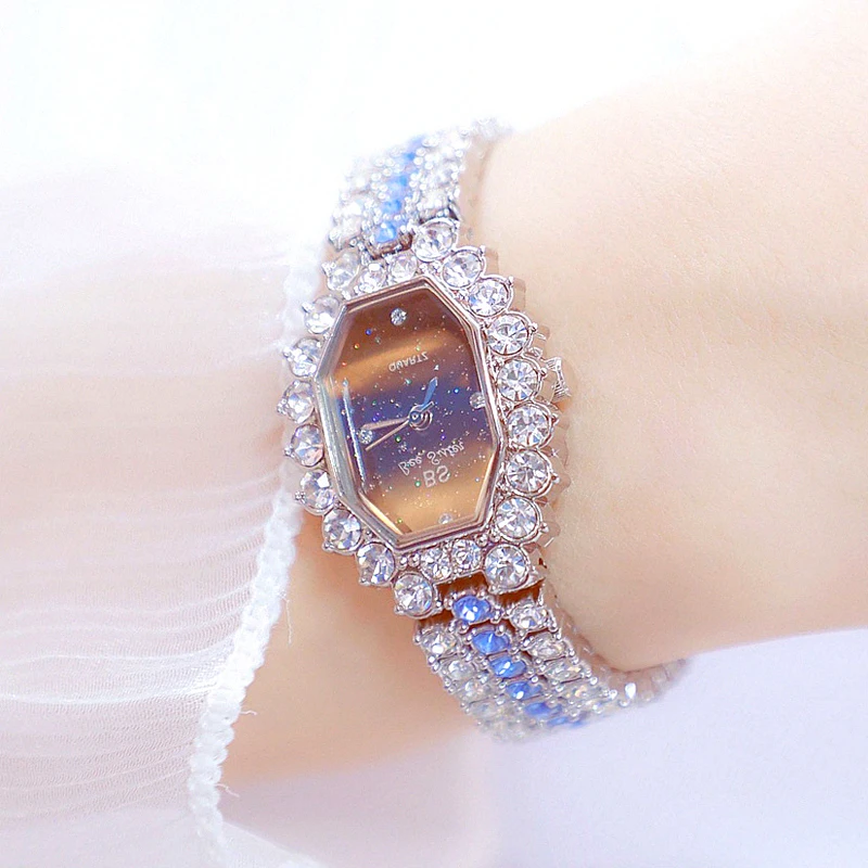 Diamond Silver Women's Watch Dress Ladies Watch Fashion Waterproof Steel Quartz Wrist Watches For Women Gift Relogio Feminino
