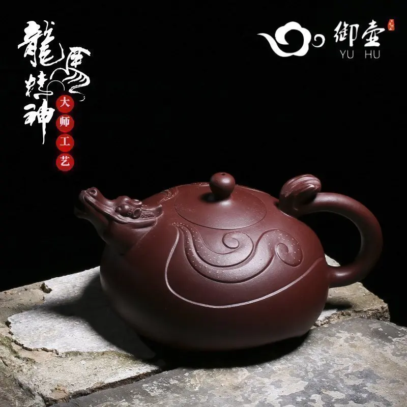 

Королевский чайник из исинской глины рекомендуется высокой ручкой большим чайником из чистой руды дома скрытым нижним пазом Цин Дракон дух...