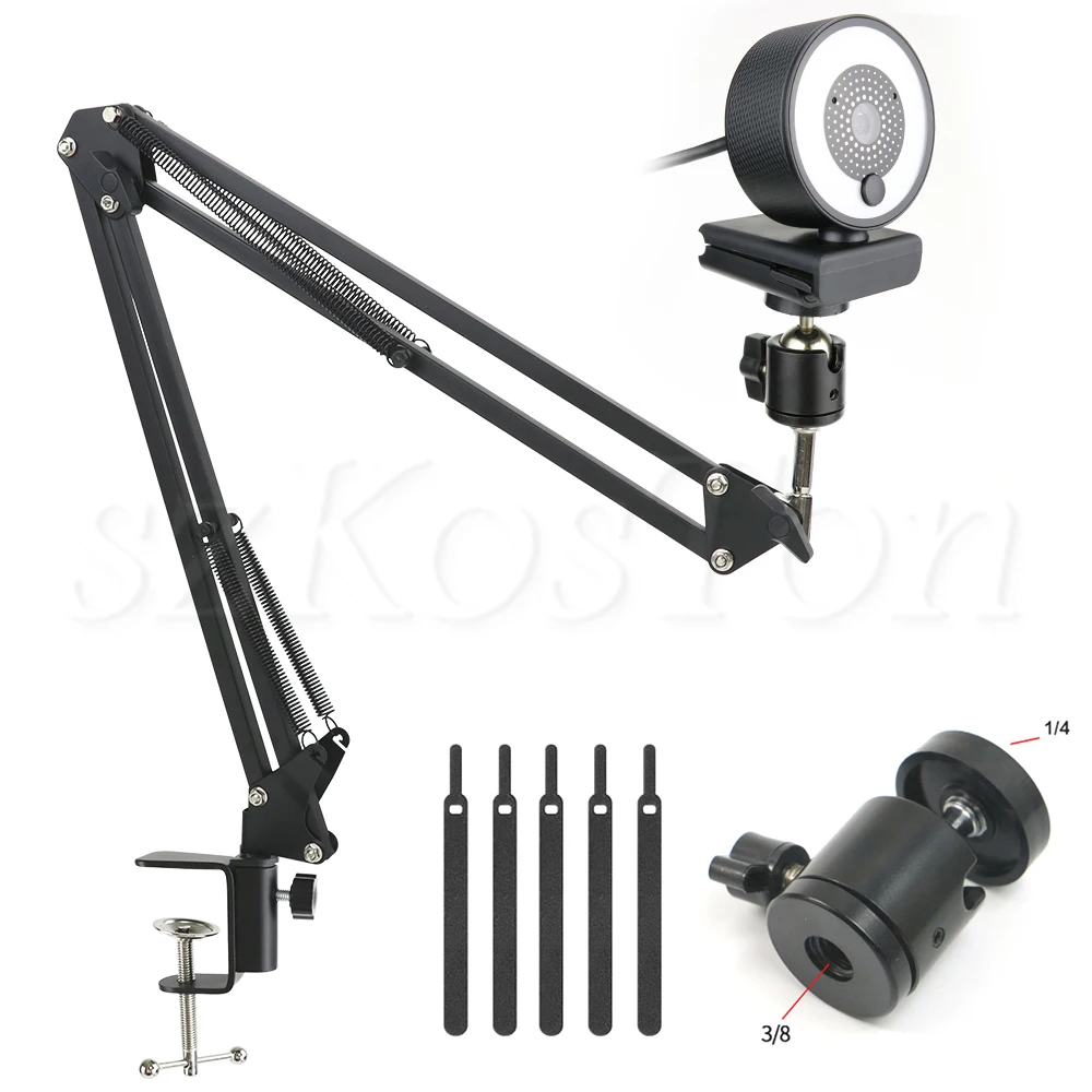 

HD Autofocus Webcam light with Tripod Stand 1080P 2K Web Camera for PC Twitch Computer Camera with Microphone Ring Light Web Cam